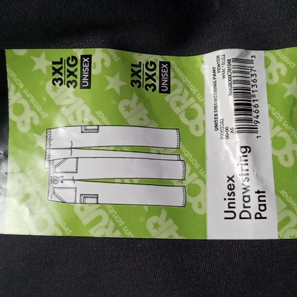 New Pewter Unisex Drawstring Scrub Pants - 3X - Picture 7 of 7